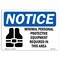 Signmission OSHA Sign, Minimal Personal Protective With Symbol, 5in X 3.5in Decal, 5" W, 3.5" H, Landscape OS-NS-D-35-L-14226 - alternate 1